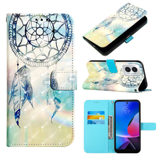 Moto G Play 2024 3D Painting Horizontal Flip Leather Phone Case - Dream Wind Chimes